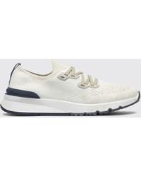 Brunello Cucinelli - Cotton Knit Low Top Sneakers With Elasticized Ankle - Lyst