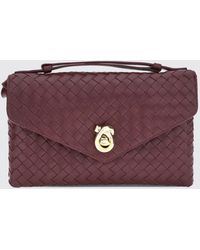 Bottega Veneta - Knot Lock Woven Leather Bag - Lyst