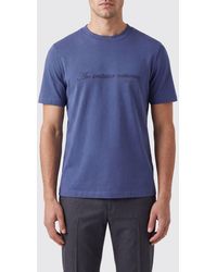 Brunello Cucinelli - Slogan-Print Cotton T-Shirt With Embroidered Logo - Lyst