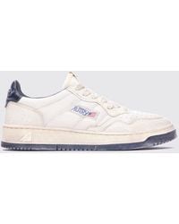 Autry - Medalist Low Super Vintage Calfskin Sneakers With Worn Effect - Lyst