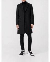 Philipp Plein - Single-Breasted Wool Coat With Skull Embroidery And Crystals - Lyst