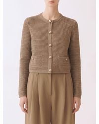 Fabiana Filippi - Crew-Neck Pure Cotton Cardigan With Buttoned Patch Pockets - Lyst
