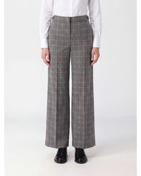 Stella McCartney - High-Waisted Check Wool Palazzo Trousers With Wide Leg - Lyst