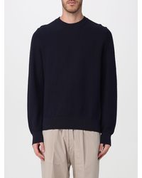 BOSS - Pure Cotton Crewneck Jumper With Dropped Shoulders And Ribbed Trims - Lyst