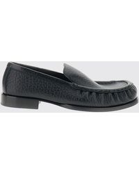 Dries Van Noten - Grained Bovine Leather Penny Loafers With Low Heel - Lyst
