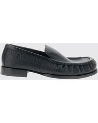 Dries Van Noten - Pebbled Leather Loafers With Round Toe And Raised Apron - Lyst