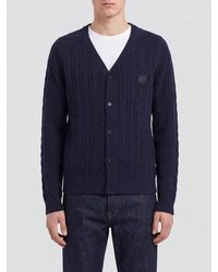 Maison Kitsuné - Maison Kitsun&Eacute V-Neck Pure Wool Cardigan With Chillax Fox Logo Patch - Lyst