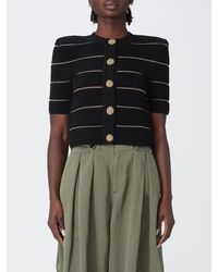 Balmain - Striped Viscose Blend Cardigan - Lyst