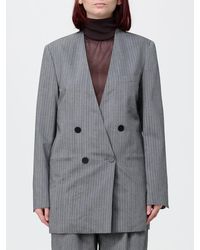 Alberta Ferretti - Military-Style Double-Breasted Wool Blend Blazer - Lyst