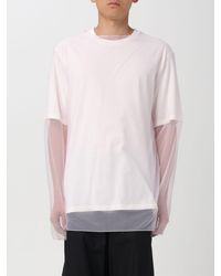 Jil Sander - T-shirt in cotone con layer in tulle - Lyst