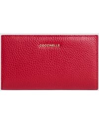 Coccinelle - Metallic Soft Hammered Leather Wallet - Lyst