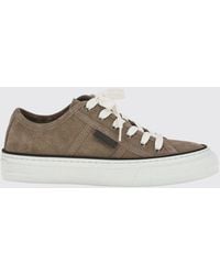 Brunello Cucinelli - Suede Sneakers With Monile - Lyst