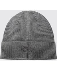 DIESEL - Ribbed Wool And Cotton-Blend Beanie With Embroidered Oval D Logo - Lyst