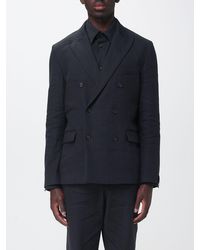 Paolo Pecora - Linen And Viscose Double-Breasted Blazer - Lyst