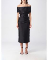 Jil Sander - Off-The-Shoulder Wool And Silk Blend Midi Sheath Dress - Lyst