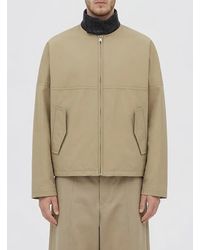 Bottega Veneta - Cotton Jacket With Intrecciato Collar - Lyst