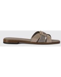 Doucal's - Suede Mules With Ornament - Lyst