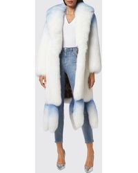 Philipp Plein - Abstract Pattern Fox Fur Coat With Fringes - Lyst