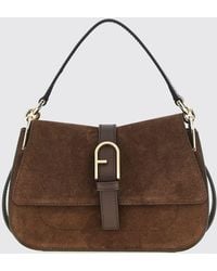 Furla - Flow Mini Leather Shoulder Bag With Adjustable Strap - Lyst