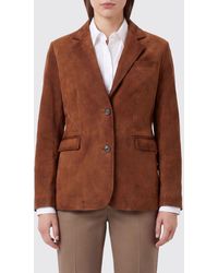 Golden Goose - Slim Fit Suede Leather Blazer With Peak Lapels - Lyst