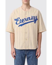 SAINT Mxxxxxx - Short-Sleeved Striped Bowling Shirt With Slogan Print - Lyst