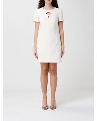 Valentino - Virgin Wool And Silk Dress With Bows - Lyst