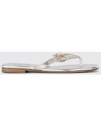 Roger Vivier - Laminated Nappa Thong Sandals With Jewel Buckle - Lyst