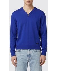 Versace - Cotton And Silk V-Neck Sweater - Lyst