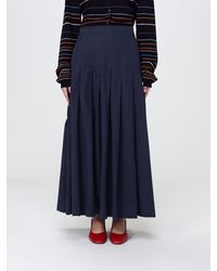 Paul Smith - Pleated Cotton Blend Skirt - Lyst