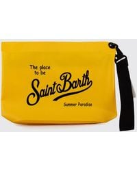 MC2 Saint Barth - Aline Pvc Pouch With A Contrasting Logo And Removable Handle - Lyst