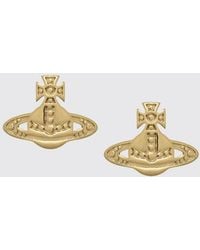 Vivienne Westwood - Orb Earrings With Set Rhinestones - Lyst