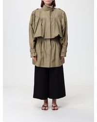Chloé - Chlo&Eacute Trench Impermeable De Algodón Con Cuello Alto Y Charreteras - Lyst