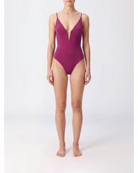 Eres - One-Piece Swimsuit With Deep V-Neck And Teardrop Detail - Lyst