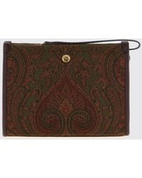 Etro - Paisley-Clutch Von Mit Pegaso-Logo Und Abnehmbarer Handgelenkschlaufe - Lyst