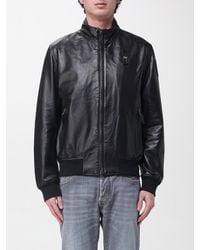 Blauer - Leather Bomber Jacket - Lyst