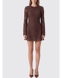 ROTATE BIRGER CHRISTENSEN - Floral Print Long-Sleeved Mesh A-Line Mini Dress - Lyst