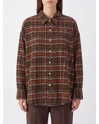 R13 - Check Cotton Shirt With Long Sleeves And A Curved Hem - Lyst