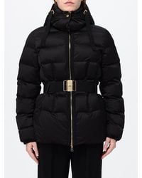 Elisabetta Franchi - Short Quilted Puffer Jacket With Removable Hood And Belt - Lyst