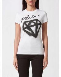 Philipp Plein - Slim Fit Stretch Cotton T-Shirt With Graphic Logo Print - Lyst