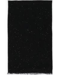 Faliero Sarti - Wool Blend Scarf With Sequins And Fringed Edges - Lyst