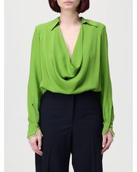 Elisabetta Franchi - Viscose Georgette Blouse Bodysuit - Lyst