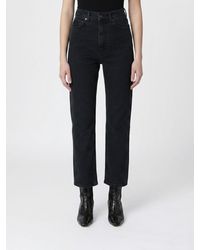 Anine Bing - Cotton Denim Straight Jeans - Lyst