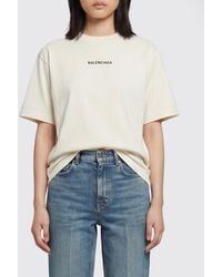 Balenciaga - Cotton T-Shirts With Back Logo - Lyst