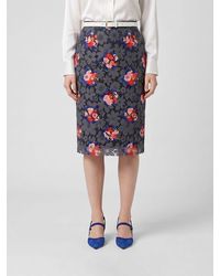 Fendi - Floral Print Lace Midi Skirt - Lyst