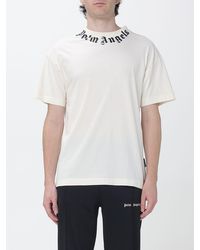 Palm Angels - Cotton T-Shirt With Printed Logo And Dropped Shoulders - Lyst