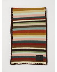 Paul Smith - Multicolour Striped Merino Wool Scarf With Applied Logo - Lyst
