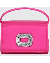 Roger Vivier - Pilgrim Satin Bag With Jewel Buckle - Lyst