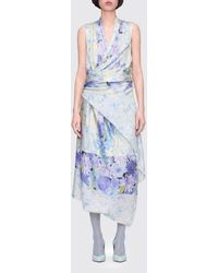 Maison Margiela - Printed Silk Wrap Dress - Lyst