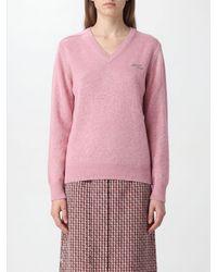 Marni - V-Neck Pure Virgin Wool Jumper With Embroidered Logo - Lyst
