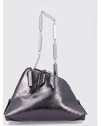 The Attico - La Scala Crackled Leather Mini Handbag With Metallic Handle - Lyst